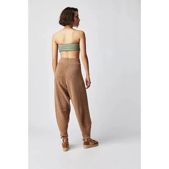New Free  People x Zulu & Zephyr Almond Cotton Blend Knit Pants Size 8 - Picture 4 of 10